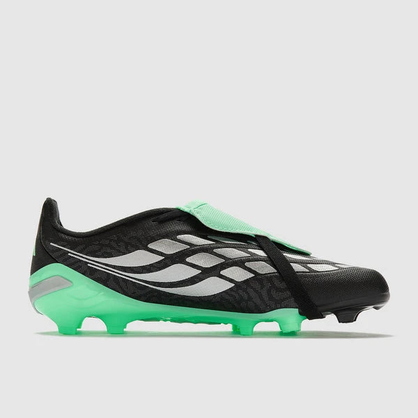 Adidas PREDATOR LEAGUE Fold-Over Tongue FG Soccer Cleats (JR)- Core Black / Silver Metallic