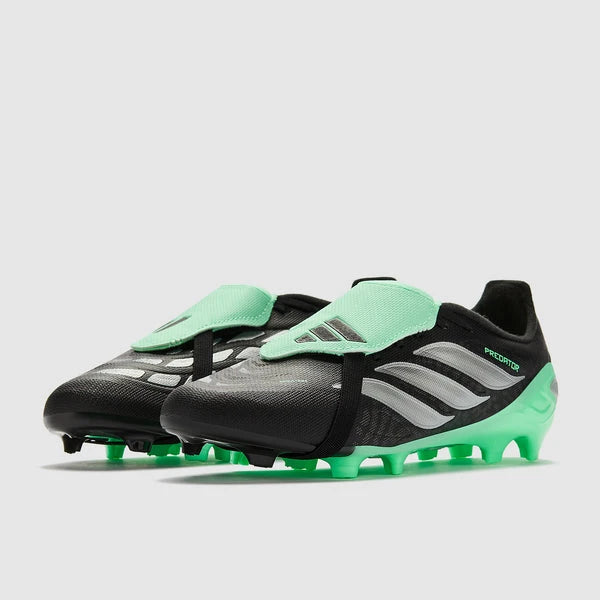 Adidas PREDATOR LEAGUE Fold-Over Tongue FG Soccer Cleats (JR)- Core Black / Silver Metallic