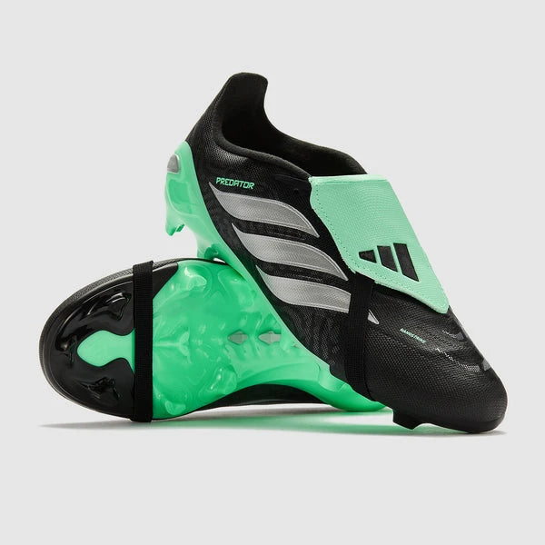 Adidas PREDATOR LEAGUE Fold-Over Tongue FG Soccer Cleats (JR)- Core Black / Silver Metallic