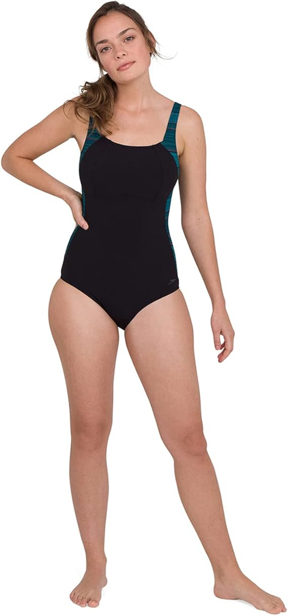 Speedo Lunalustre One-Piece Swimsuit W Blk/Grn