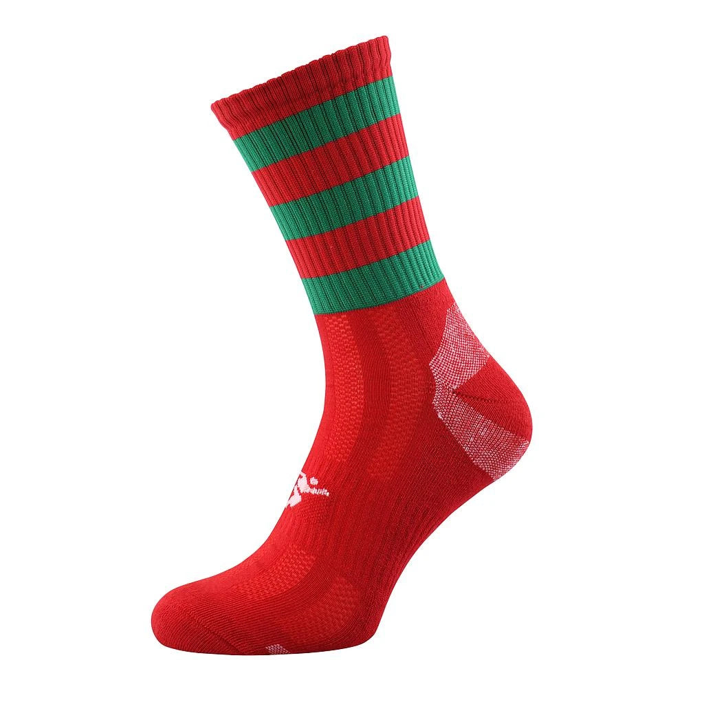 Precision Pro Hooped Gaelic Mid Socks Junior Red/Green