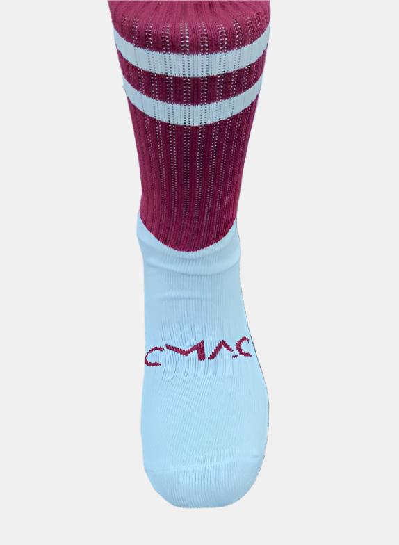 CMAC Midi Sock Maroon/White