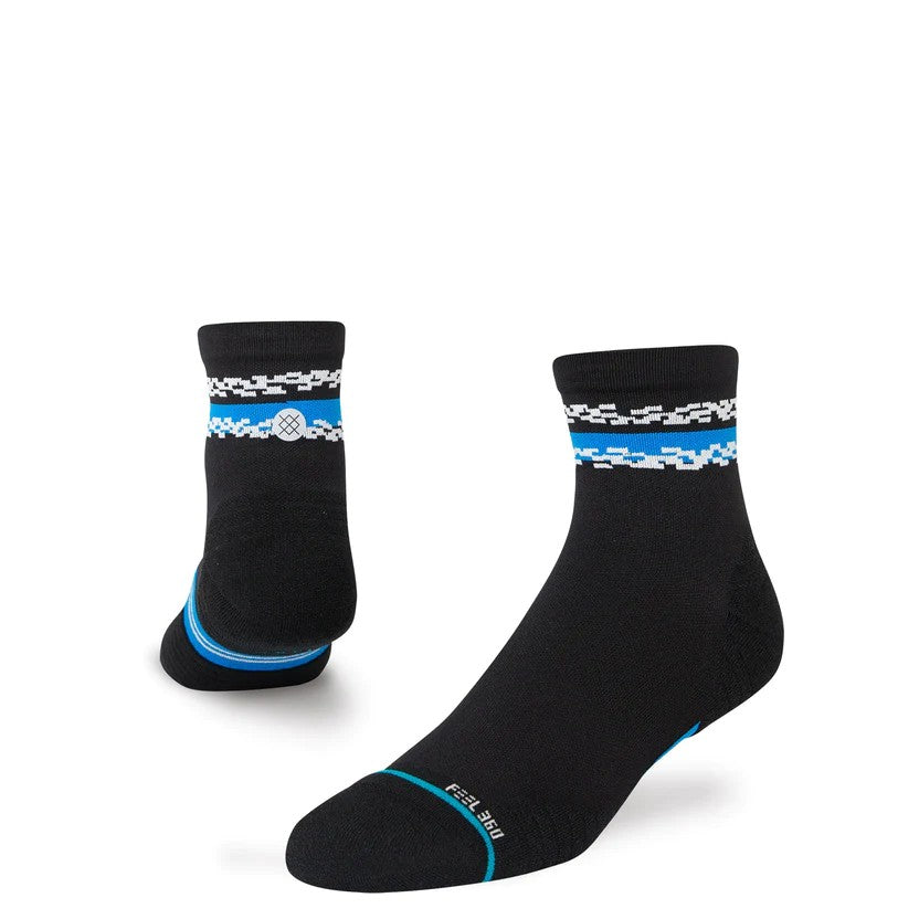 Stance Distort Qtr Sock Blk/Blu