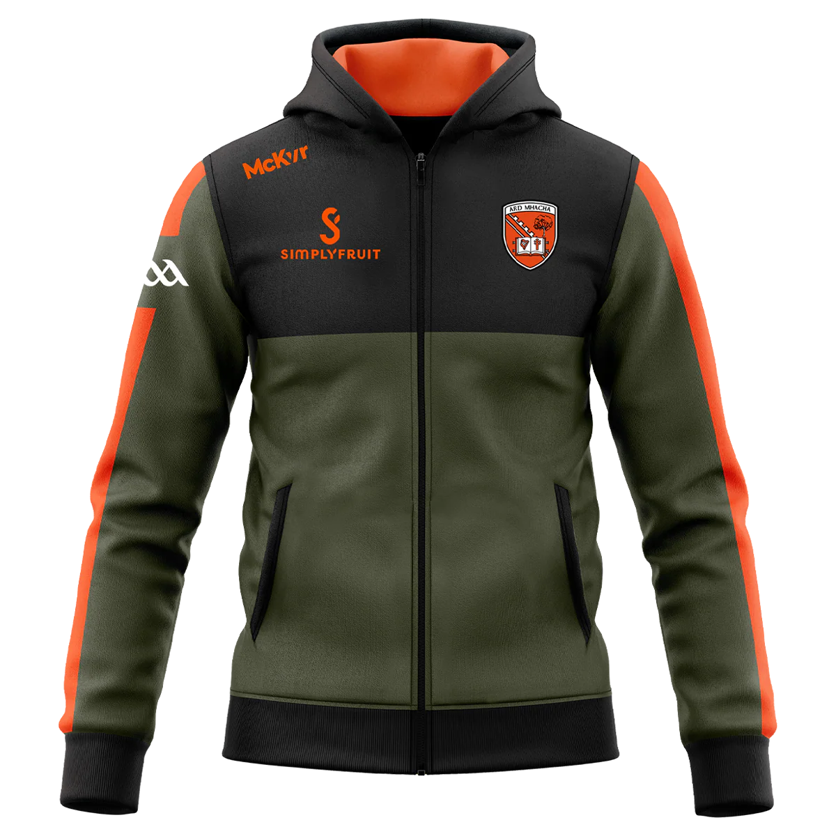 Armagh GAA Edge FZ Hoodie Youth Olive/Black