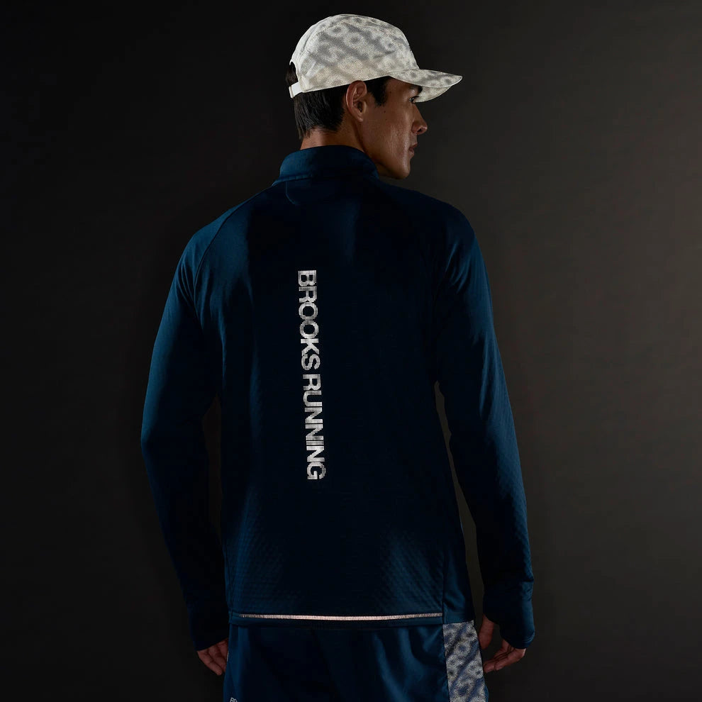 Brooks Thermal Reflective 1/2 Zip  - Indigo/Reflective