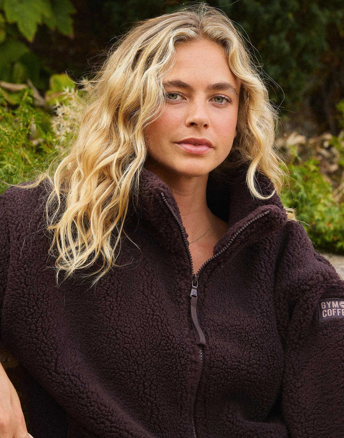 Gym + Coffee Women's Industry Fleece High Collar Jacket in Mocha Bean