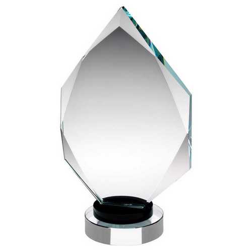 Clear Glass Diamond on Black & Clear Round Base (15mm Thick)