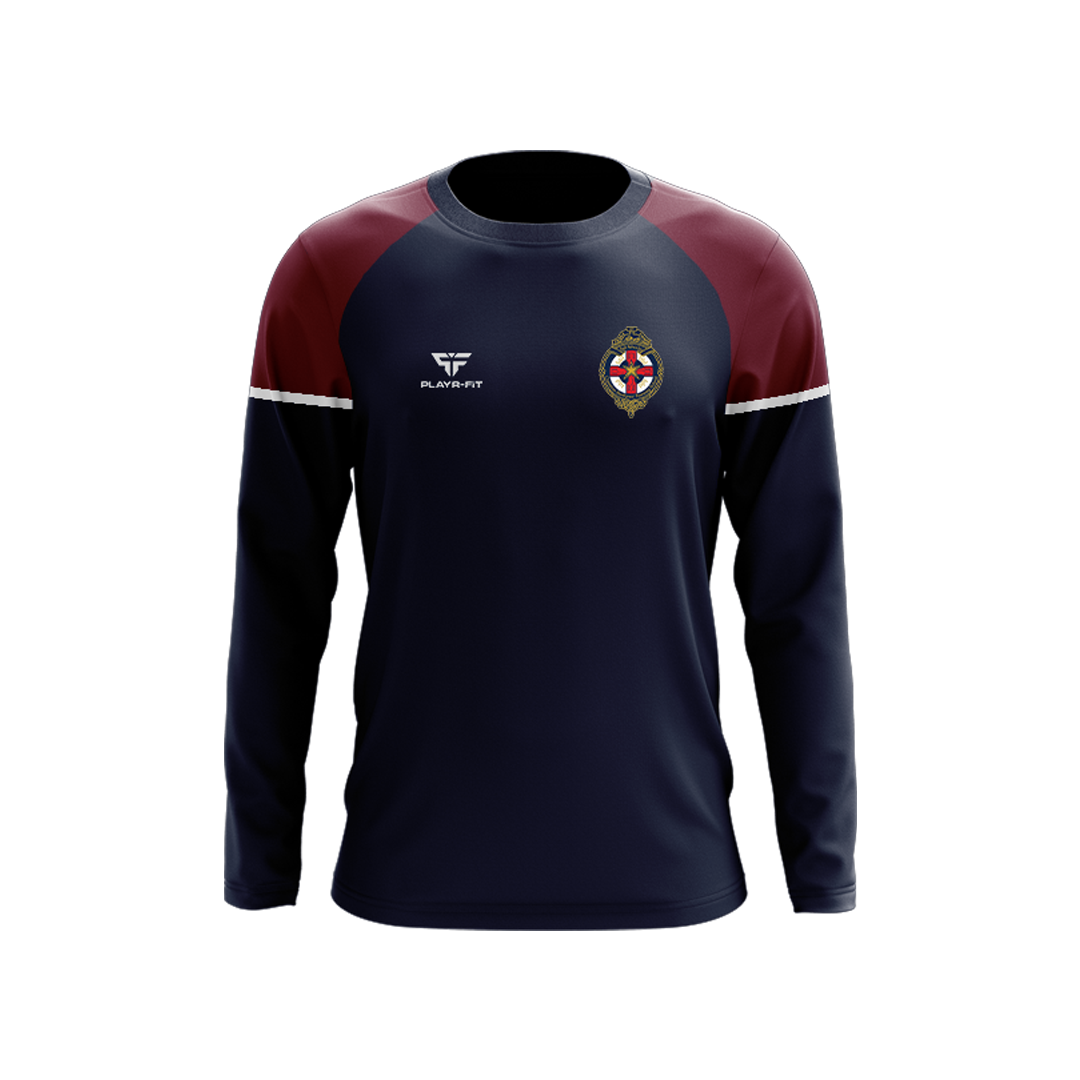 CBS Crew Neck Jumper Youth Maroon/Navy