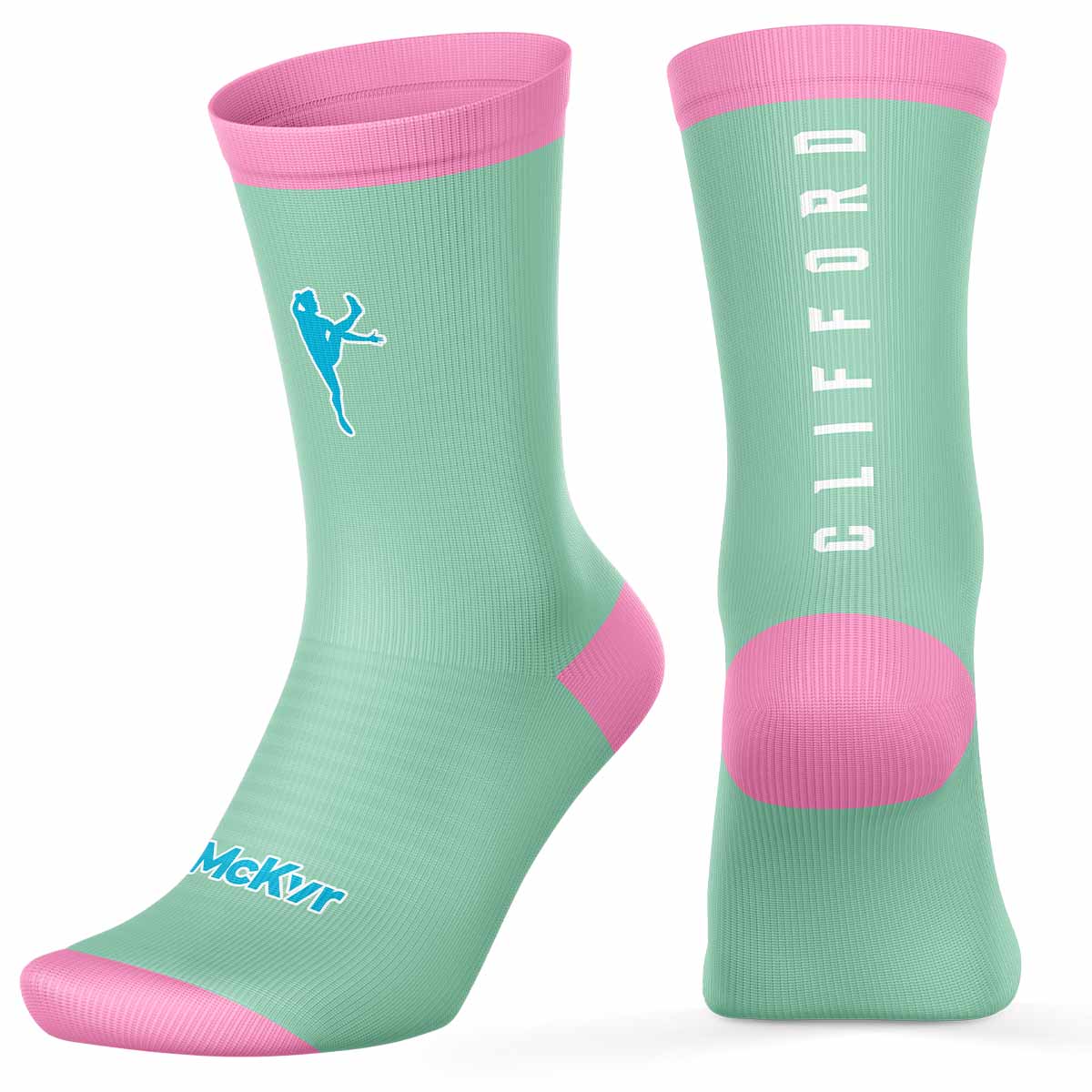 Clifford Range Mid Sock Mint/Pink