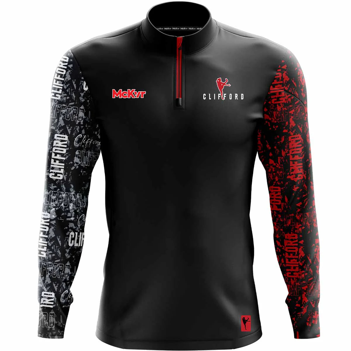 Clifford Range 1/4 Zip Top Adult Black/Red