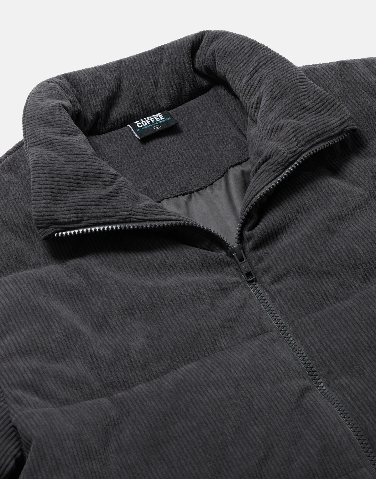 Gym+ Coffee Men's Cord Puffer in Charcoal