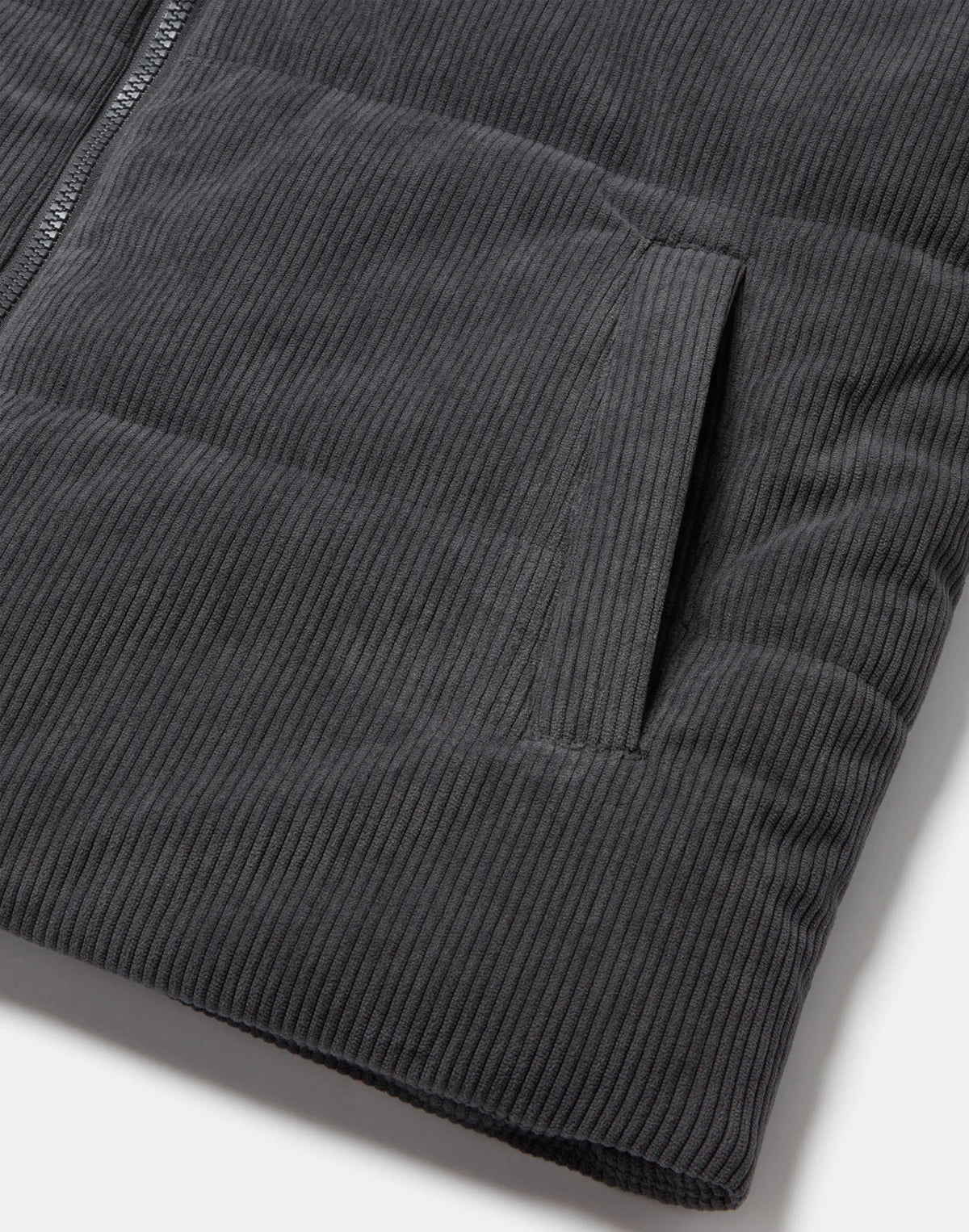 Gym+ Coffee Men's Cord Puffer in Charcoal