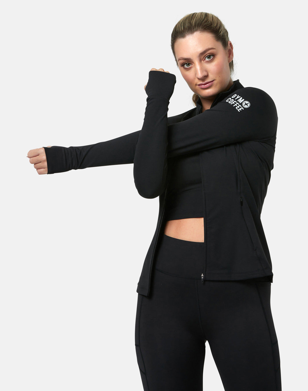 Gym + Coffee Adaptive Zip W Black