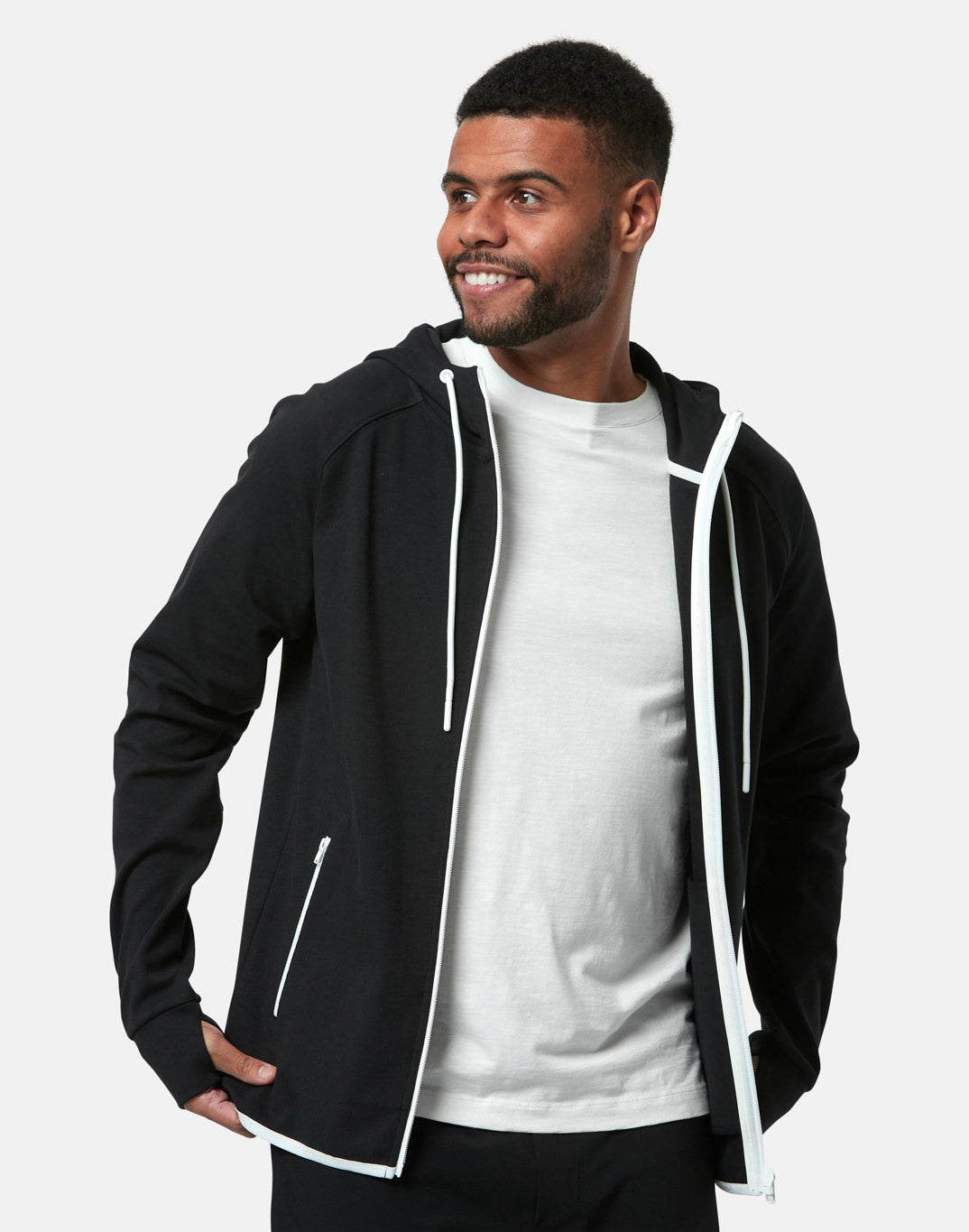 Gym + Coffee Chill Zip Hoodie M Black