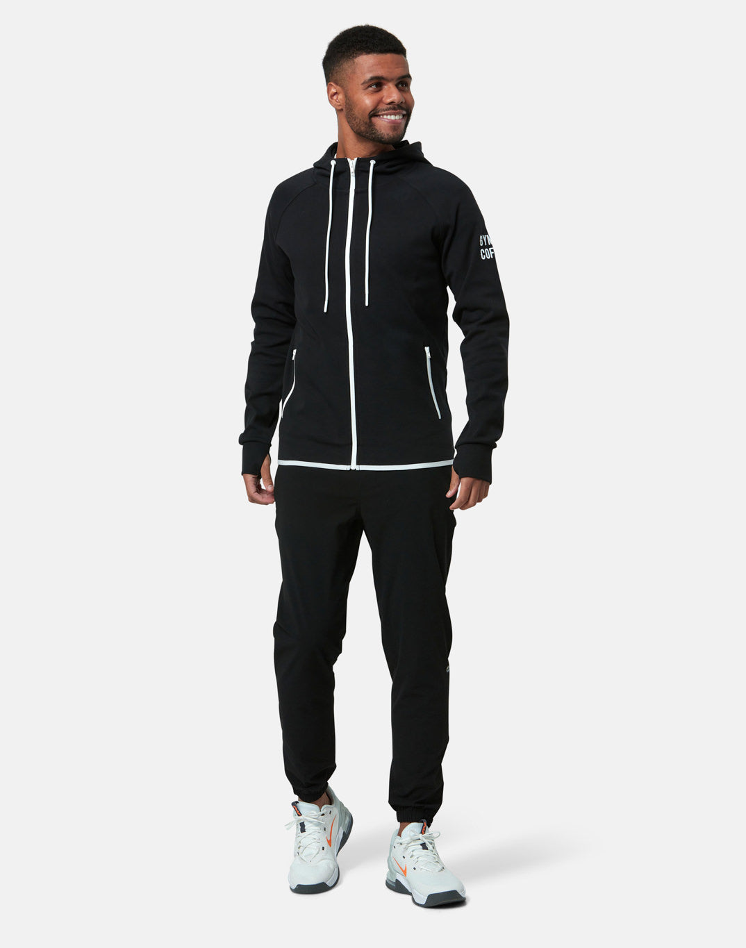 Gym + Coffee Chill Zip Hoodie M Black