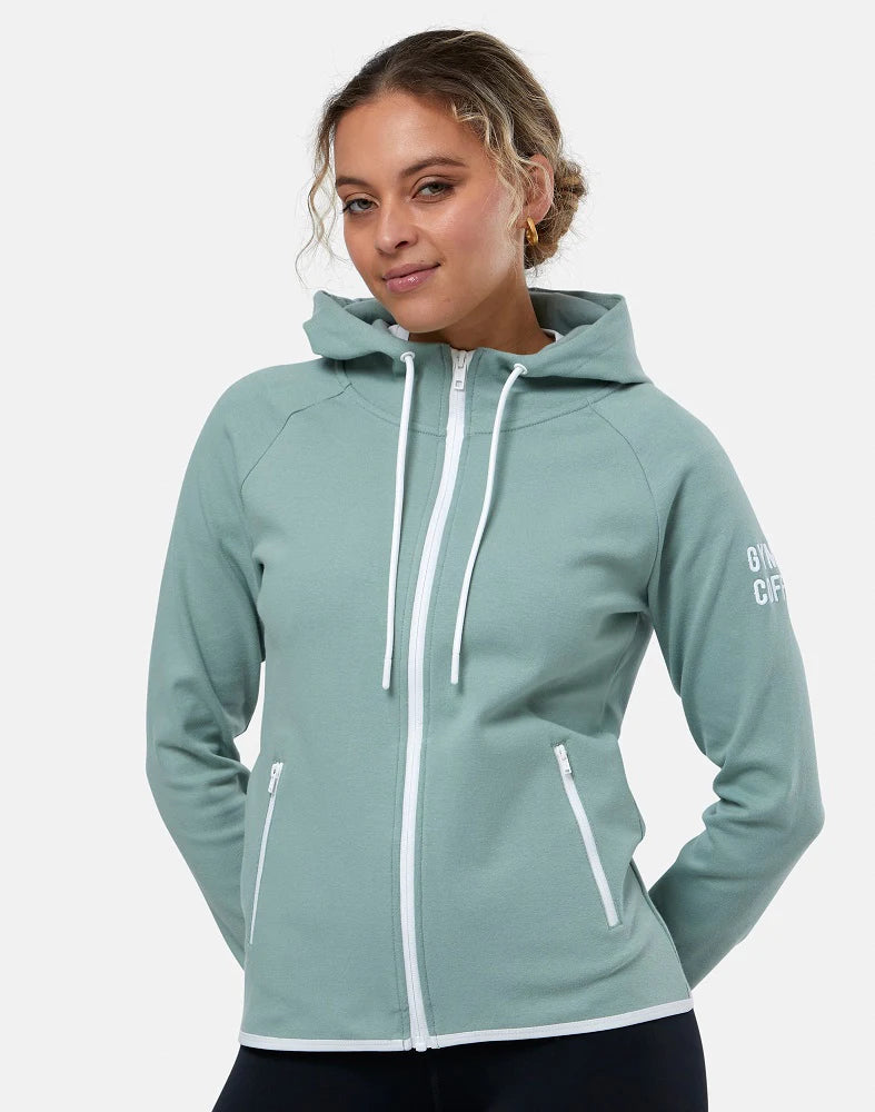 Gym + Coffee Chill Full Zip W Summer Green