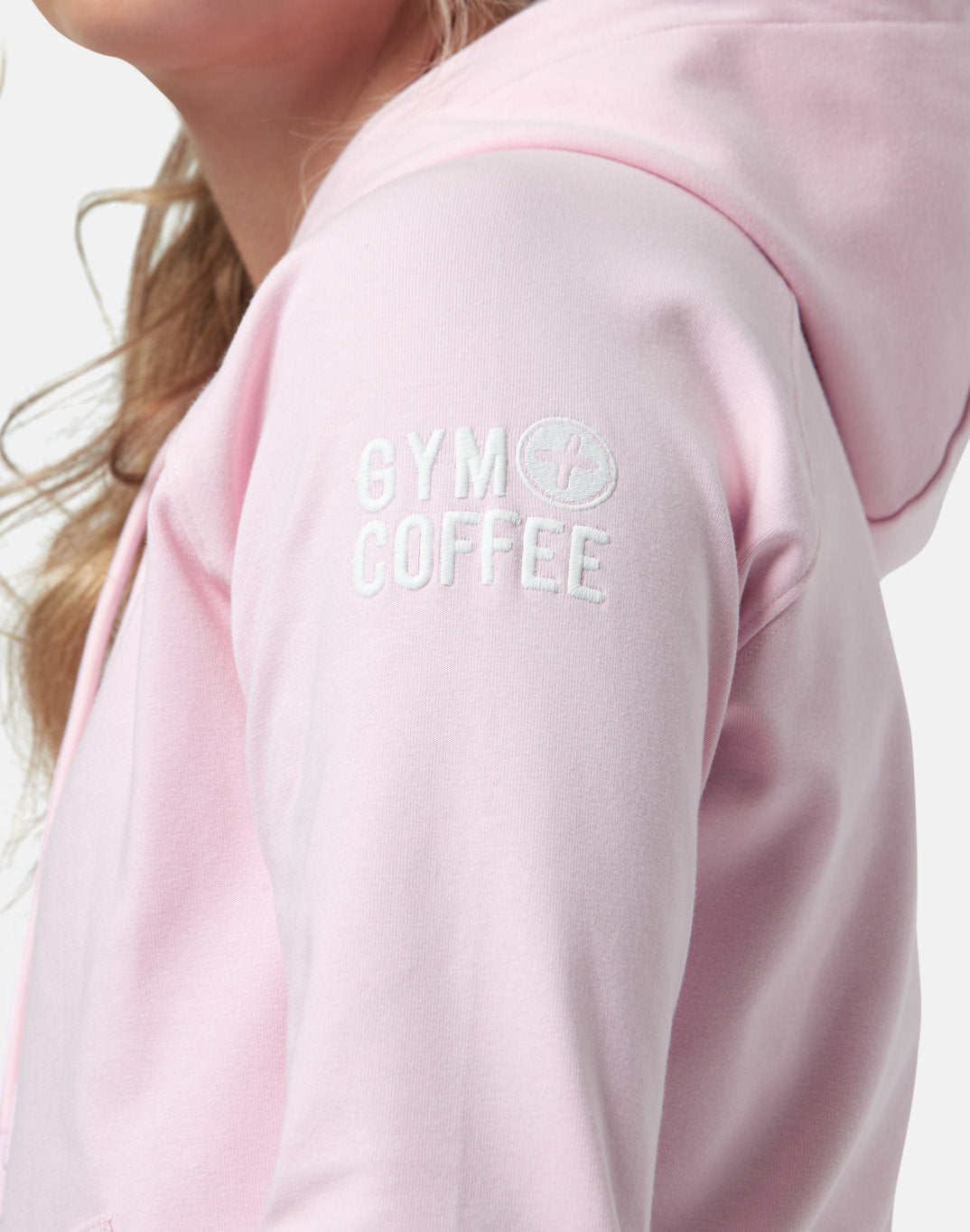 Gym + Coffee Chill Pullover Hoodie W Baby Pink