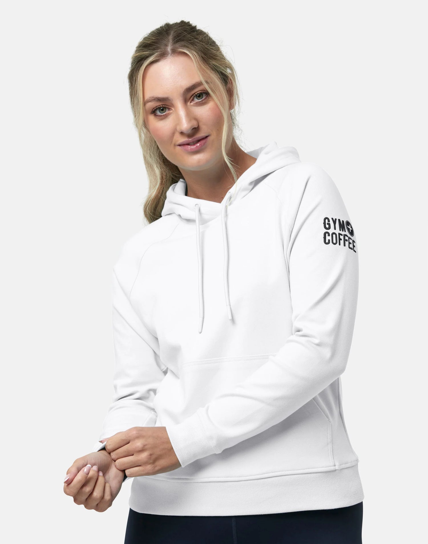 Gym + Coffee Chill Pullover Hoodie W Ultra White