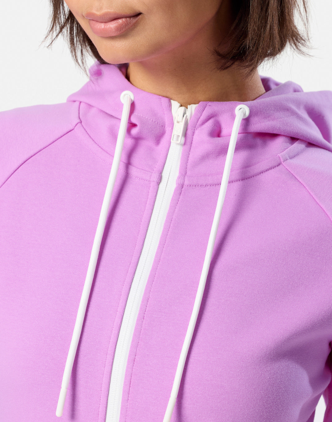 Gym + Coffee Chill Full Zip W Neon Pink