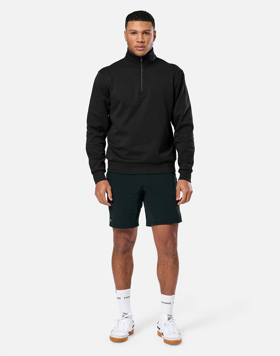 Gym + Coffee Clubhouse Half Zip M Black