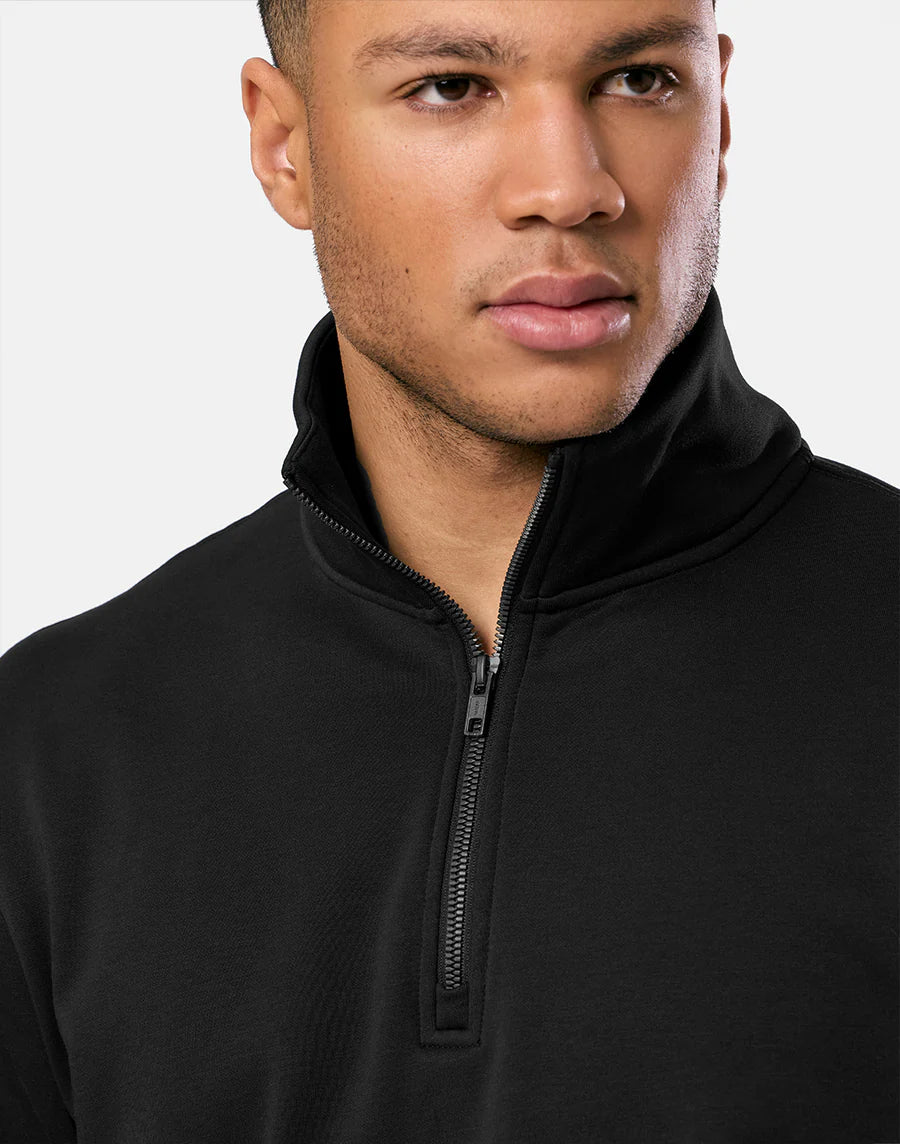 Gym + Coffee Clubhouse Half Zip M Black