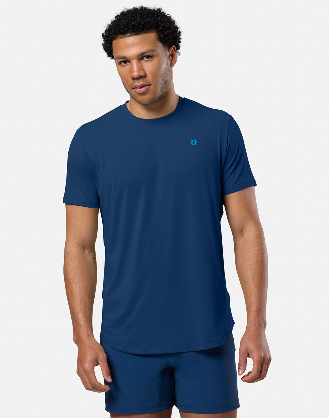 Gym + Coffee Tee M Petrol Blue