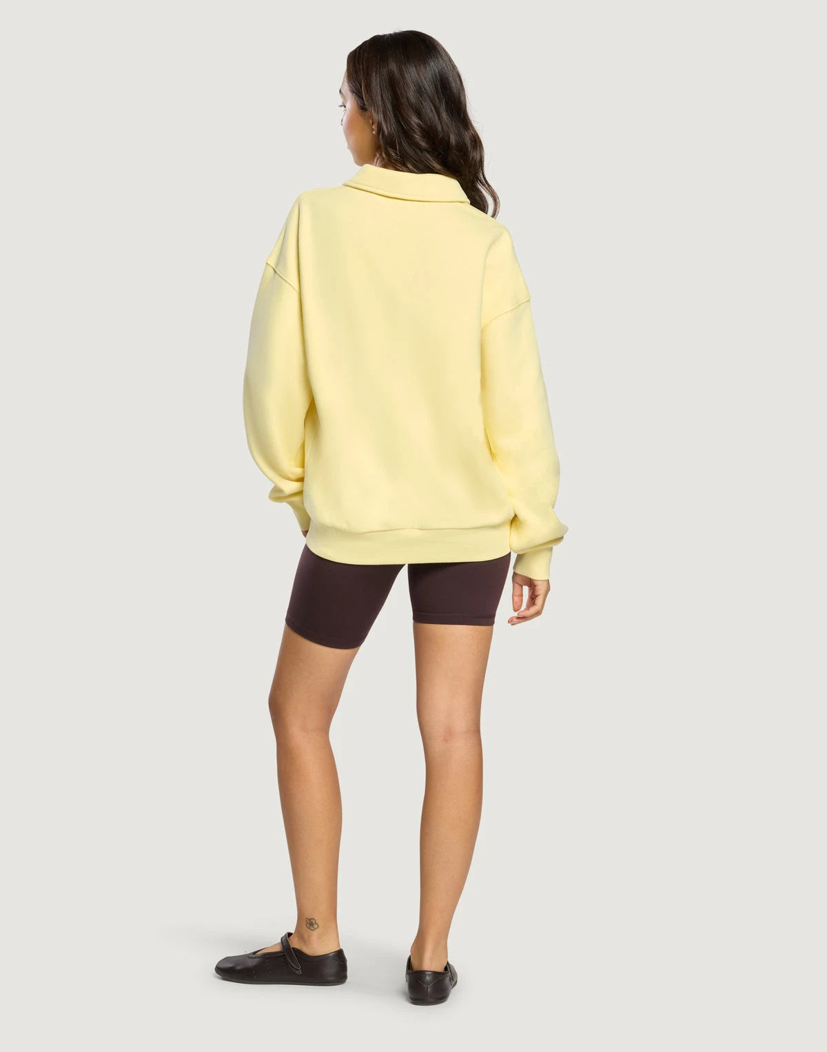 Gym + Coffee Daily Collared Women's Sweatshirt in Pale Vanilla