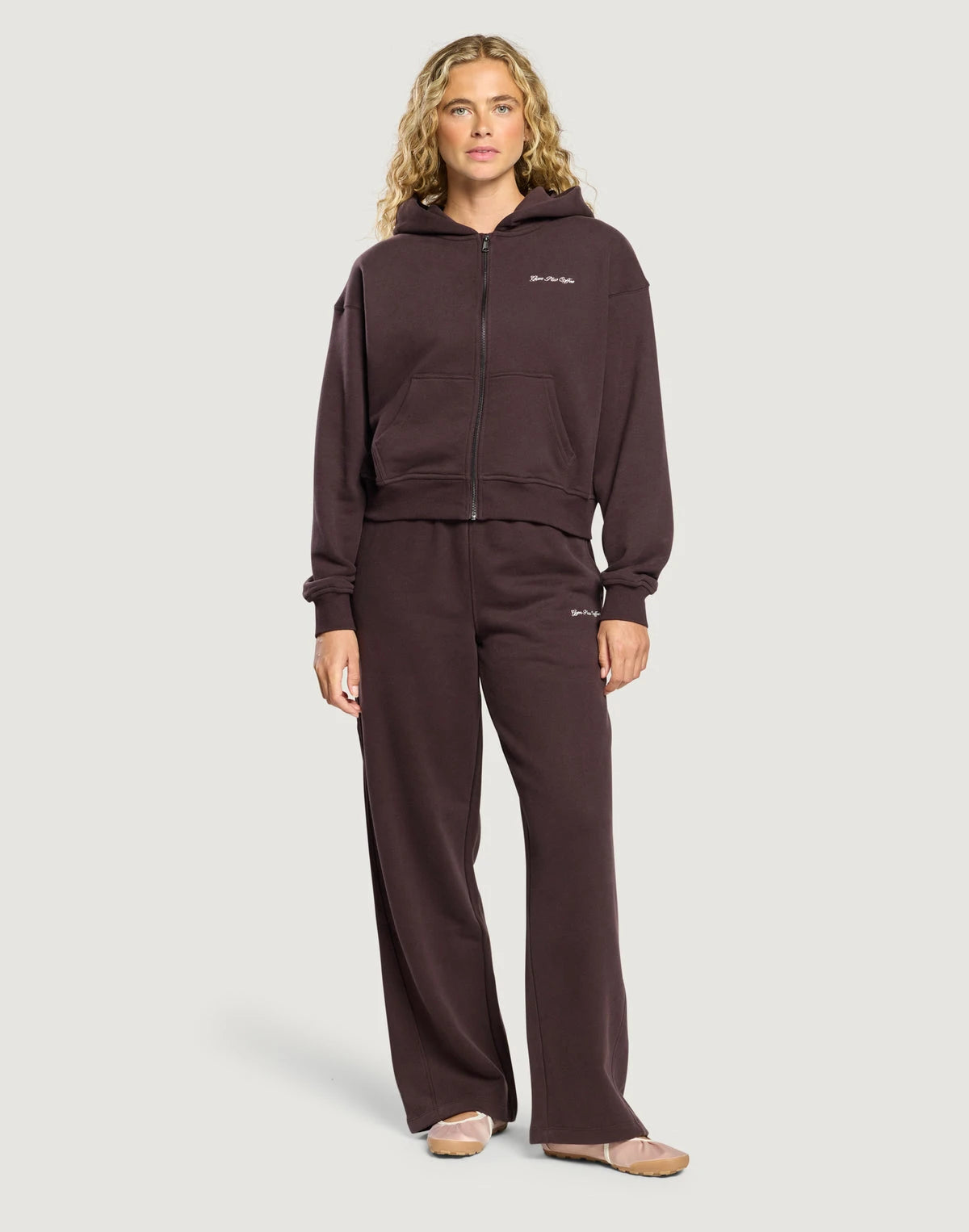 Gym+Coffee Wide Leg Jogger Women's in Mocha Bean