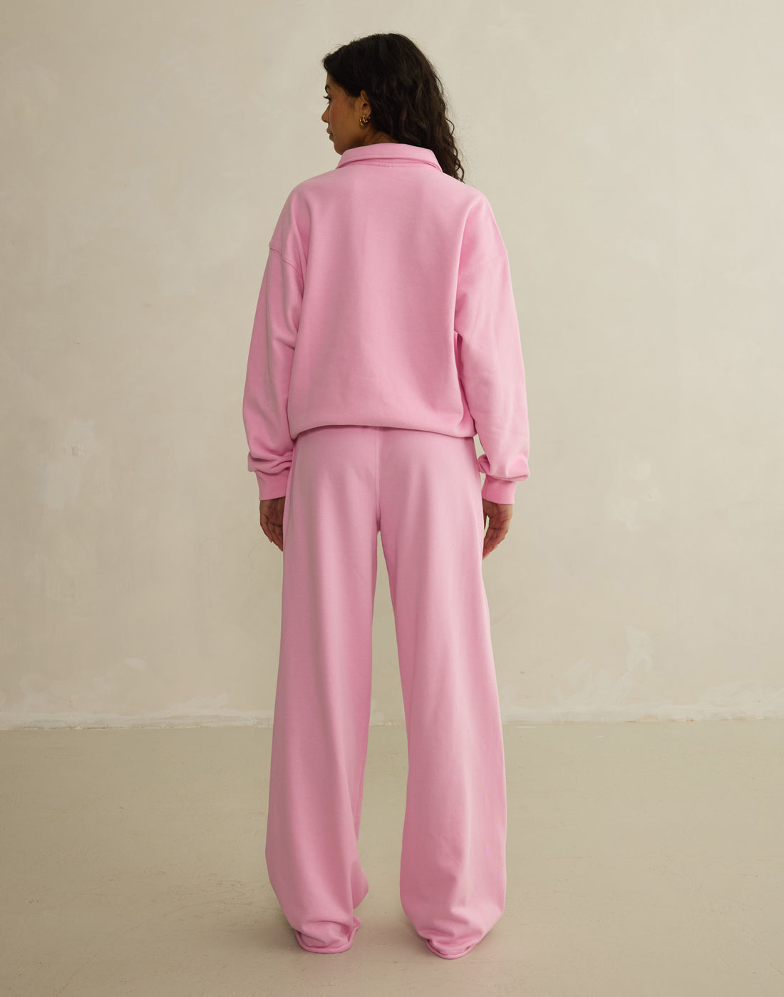 Gym+Coffee Wide Leg Jogger W Pink Blossom