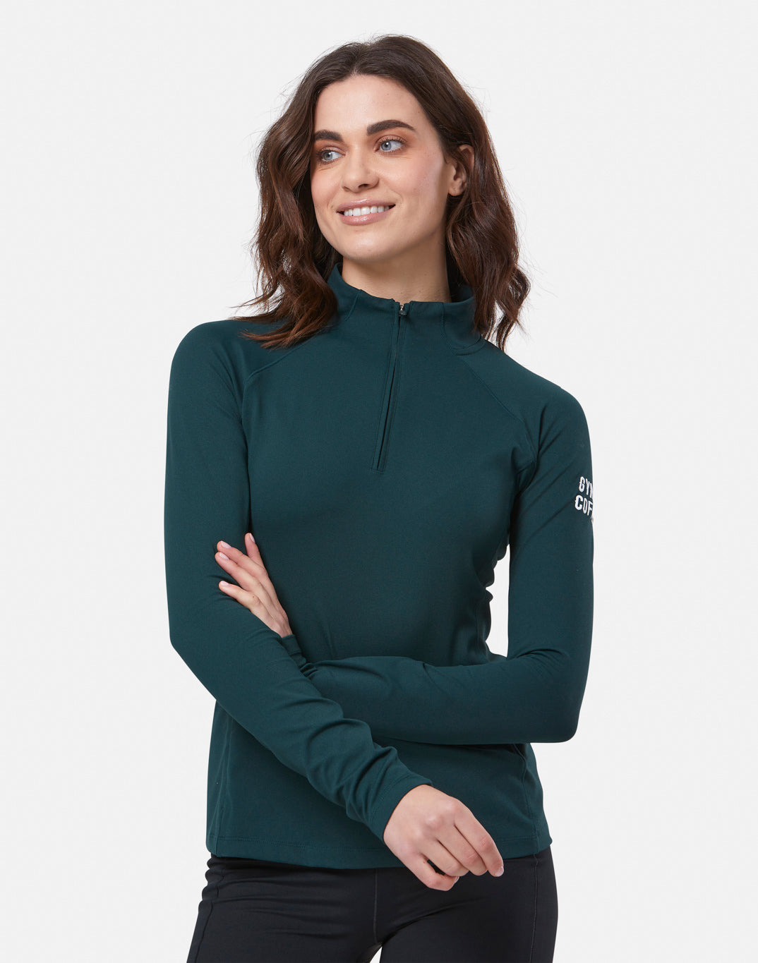 Gym + Coffee Relentless 1/4 Zip W Moss Green