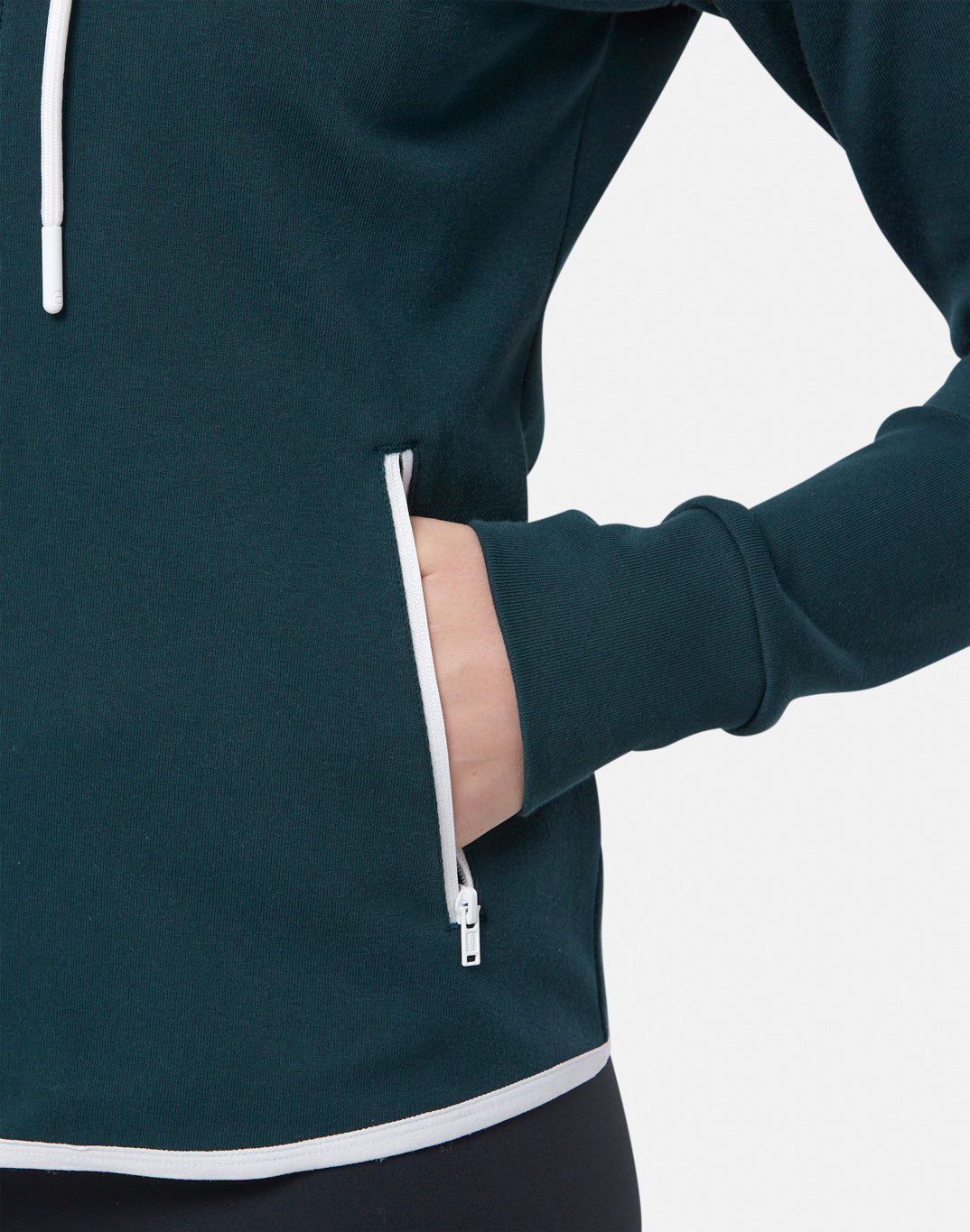 Gym + Coffee Chill Zip Hoodie W Moss Green