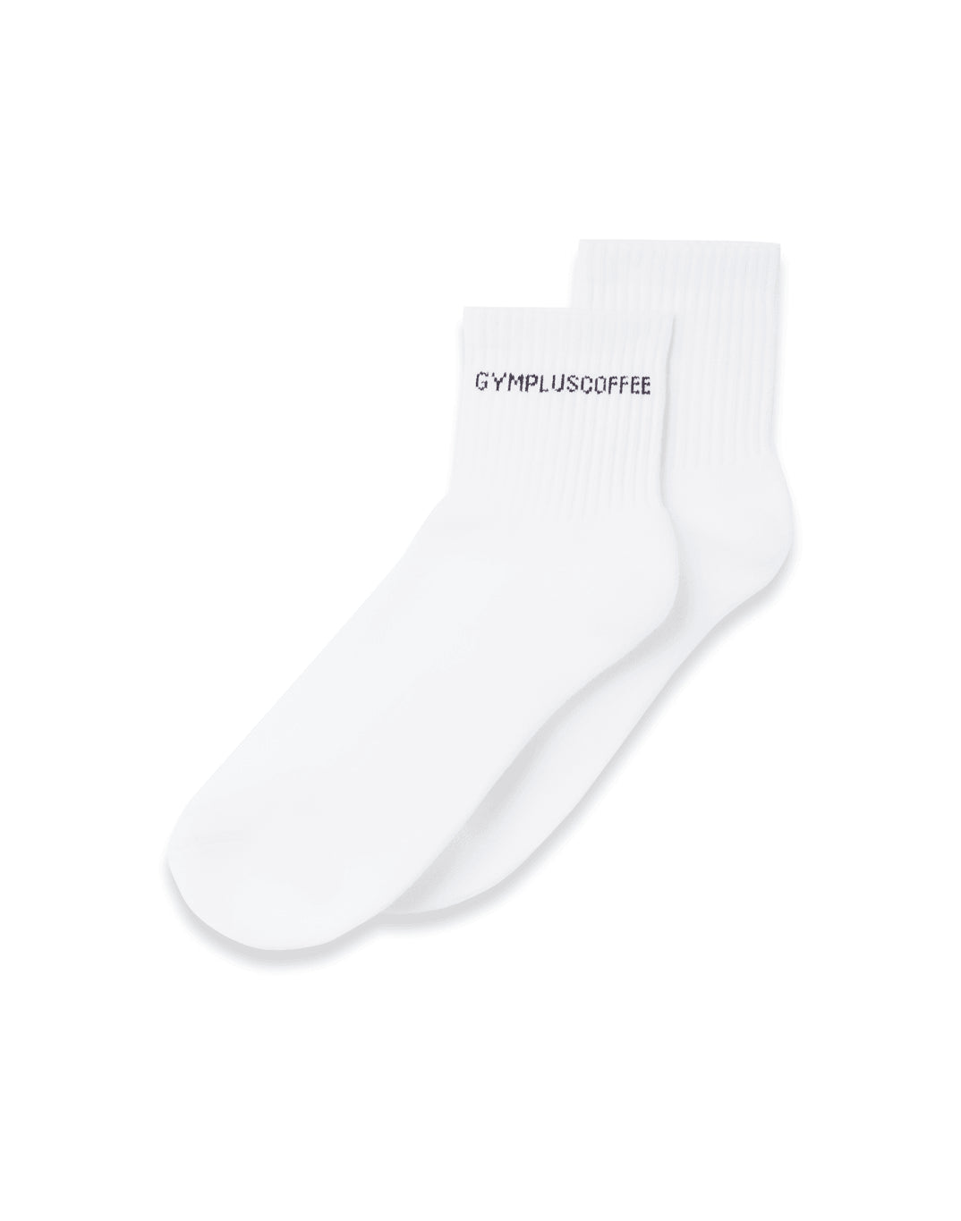 Gym + Coffee Quarter Length Everyday Sock White