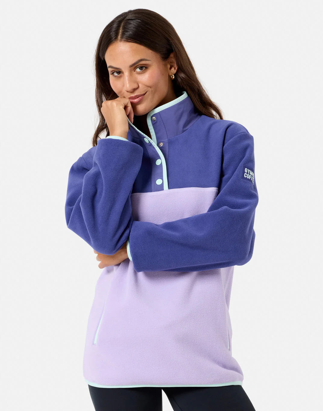 Gym + Coffee Half Snap Polar Fleece U Lilac