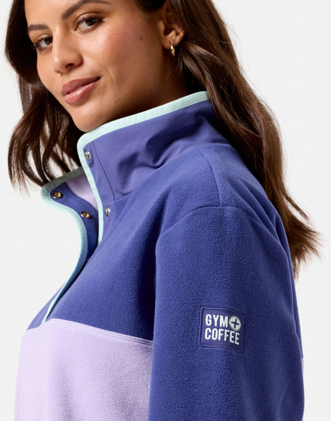 Gym + Coffee Half Snap Polar Fleece U Lilac