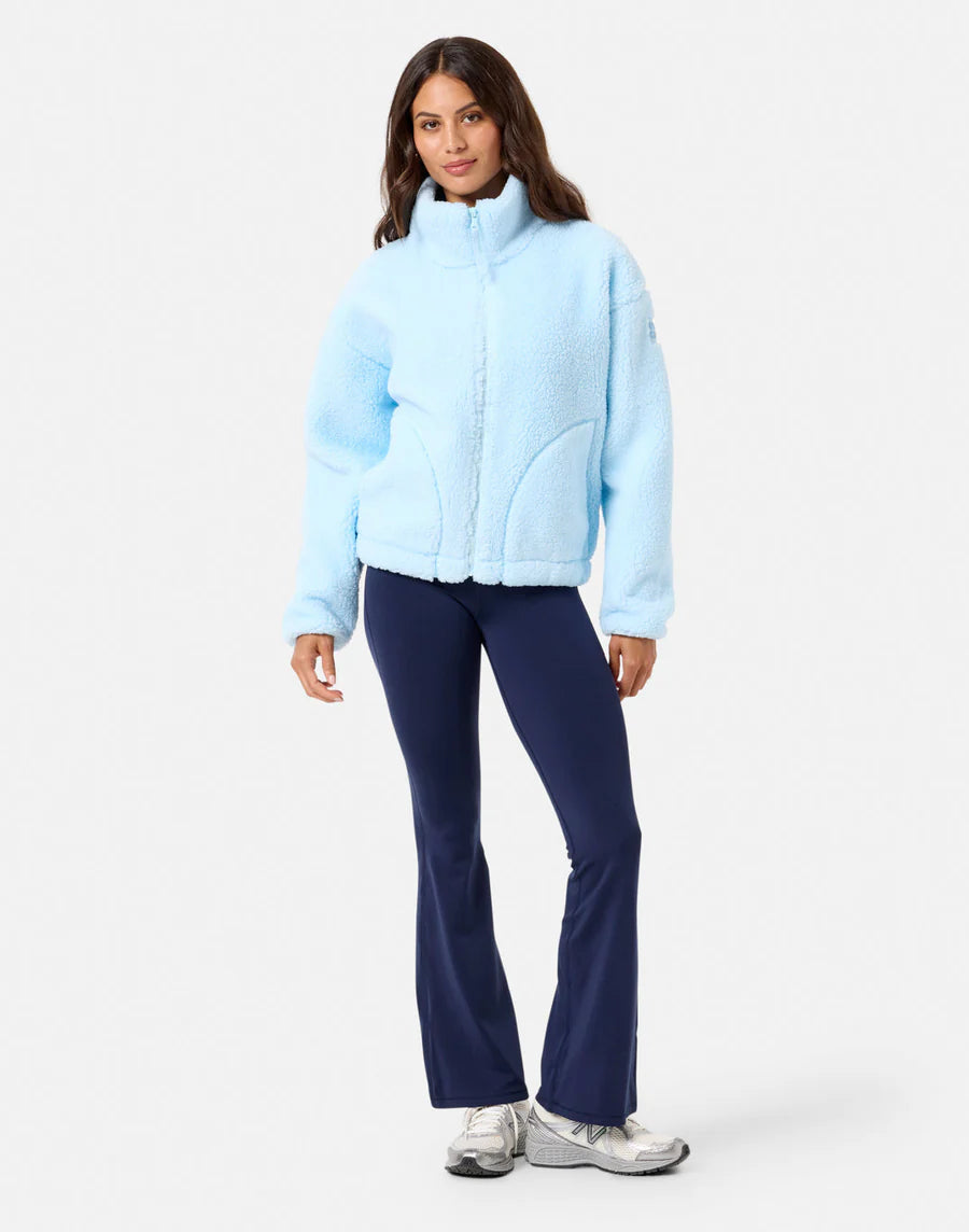 Gym + Coffee Industry Fleece High Collar Jacket W Baby Blue