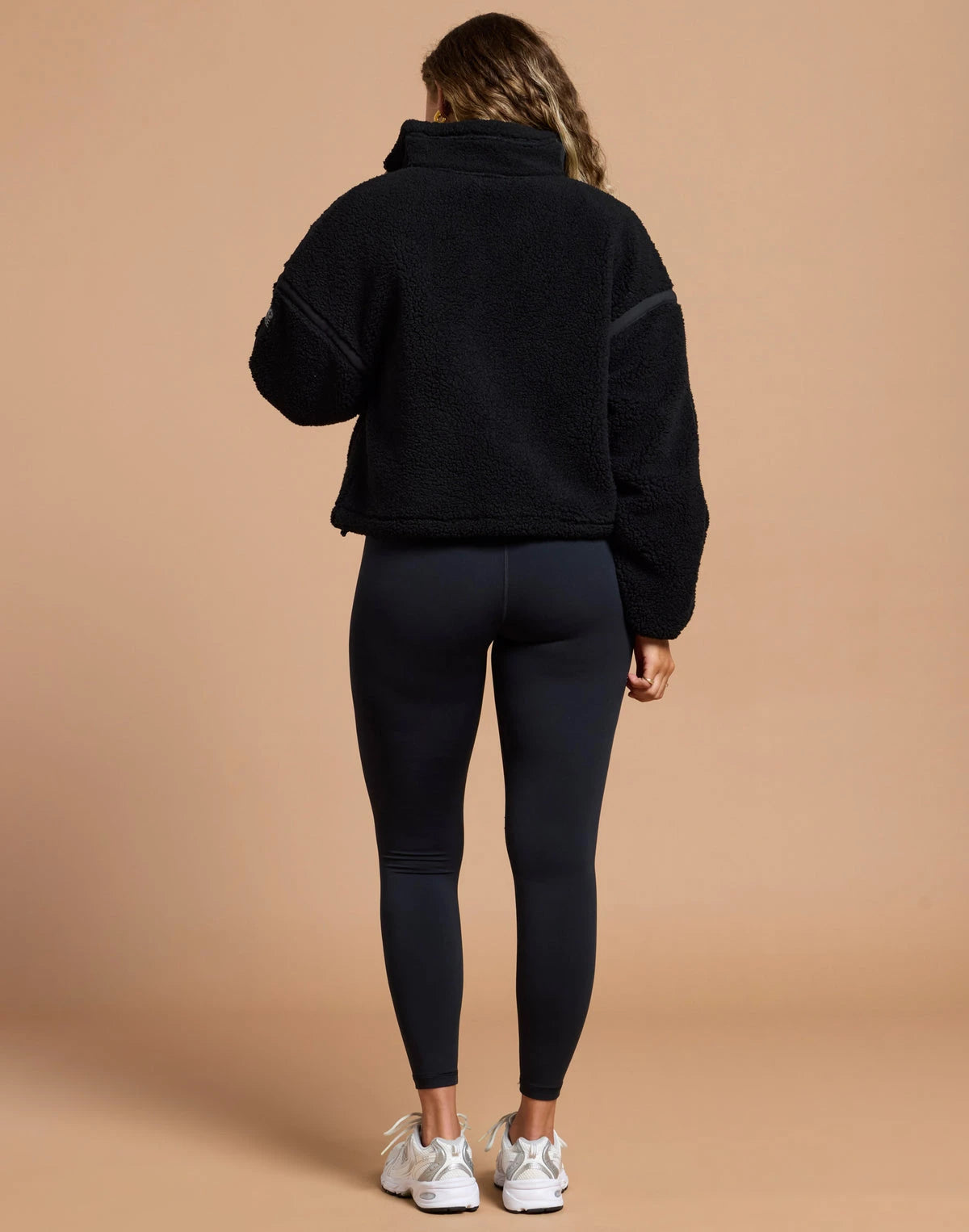 Gym + Coffee Women's Industry Fleece Half Zip in Deep Black