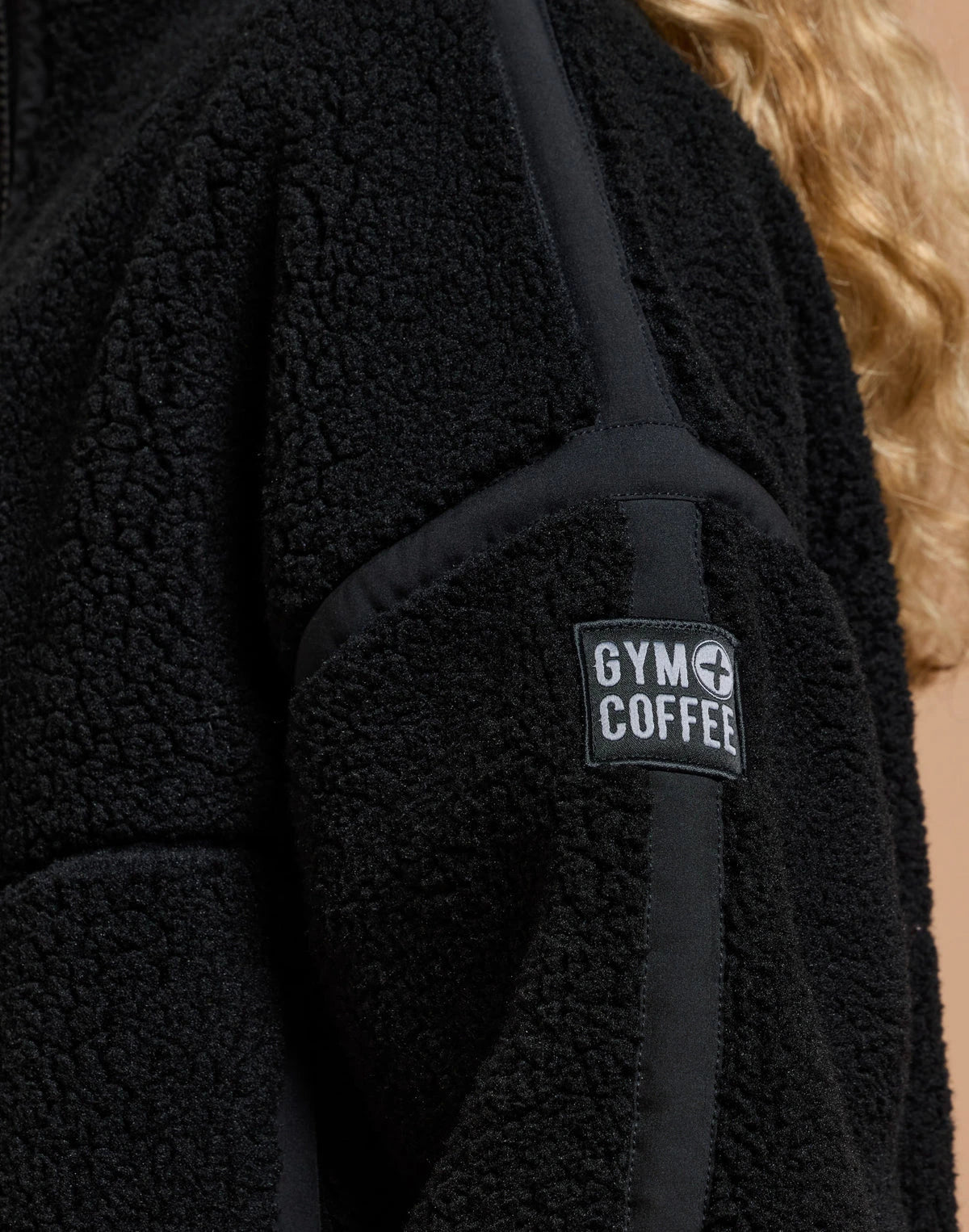 Gym + Coffee Women's Industry Fleece Half Zip in Deep Black