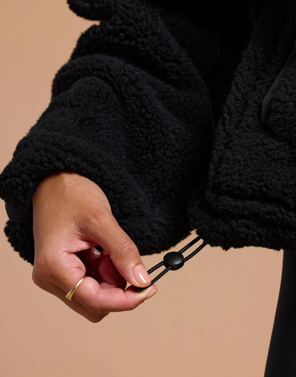 Gym + Coffee Women's Industry Fleece Half Zip in Deep Black