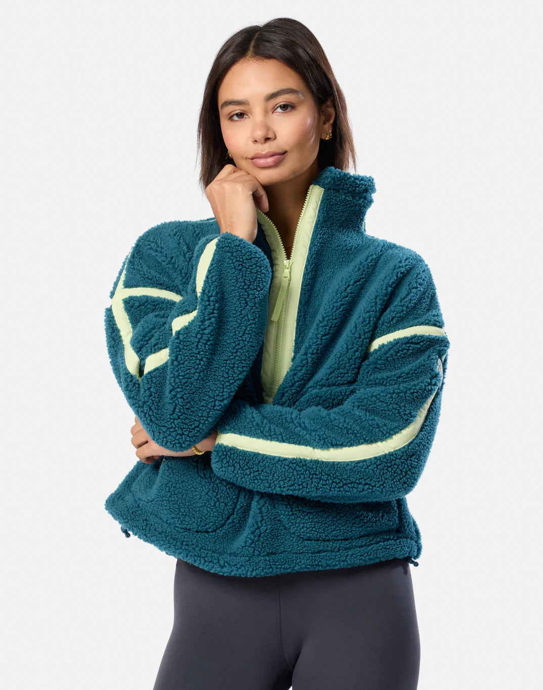 Gym + Coffee Industry Half Zip W Deep Teal