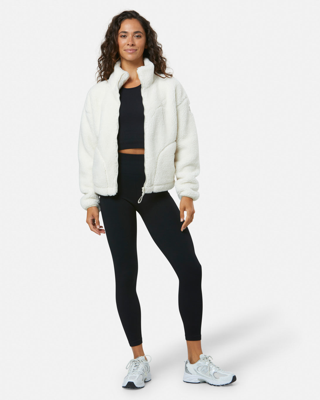 Gym + Coffee Industry Fleece High Collar Jacket W Cloud White