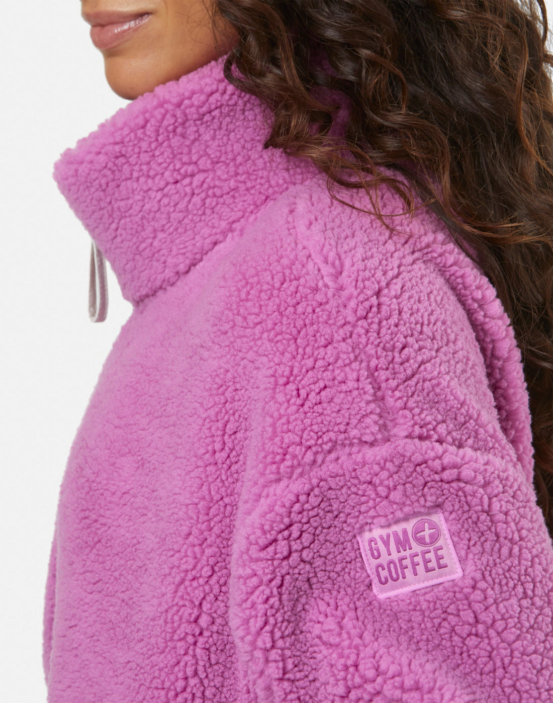 Gym + Coffee Industry Fleece High Collar Jacket W Crisp Pink
