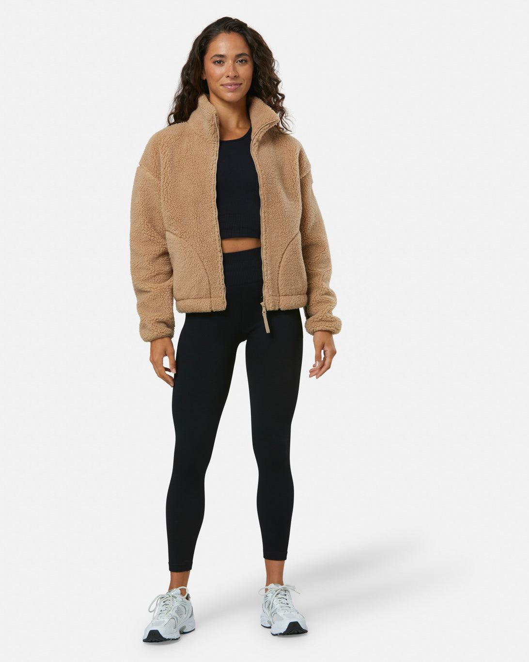Gym + Coffee Industry Fleece High Collar Jacket W Sandstone