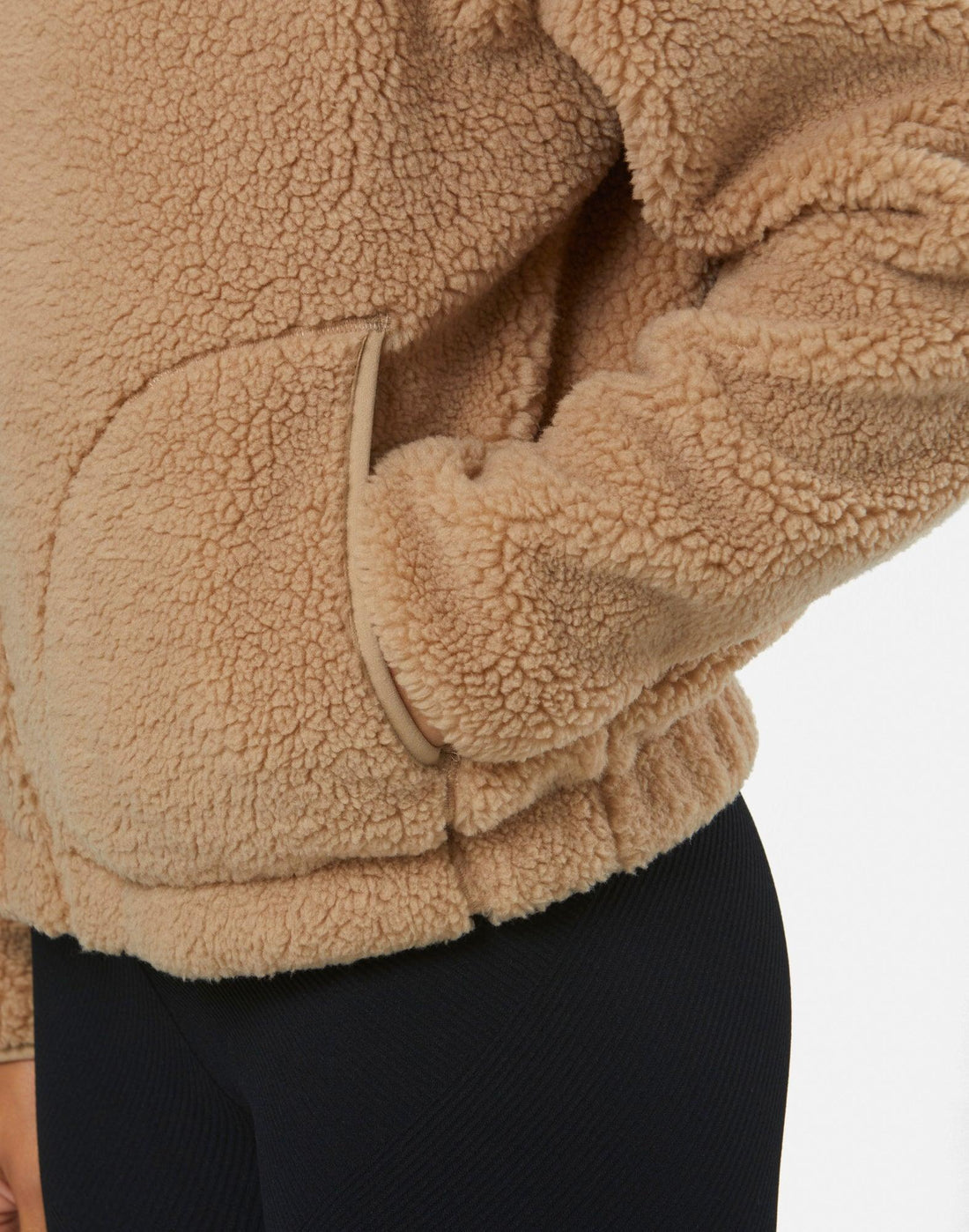 Gym + Coffee Industry Fleece High Collar Jacket W Sandstone