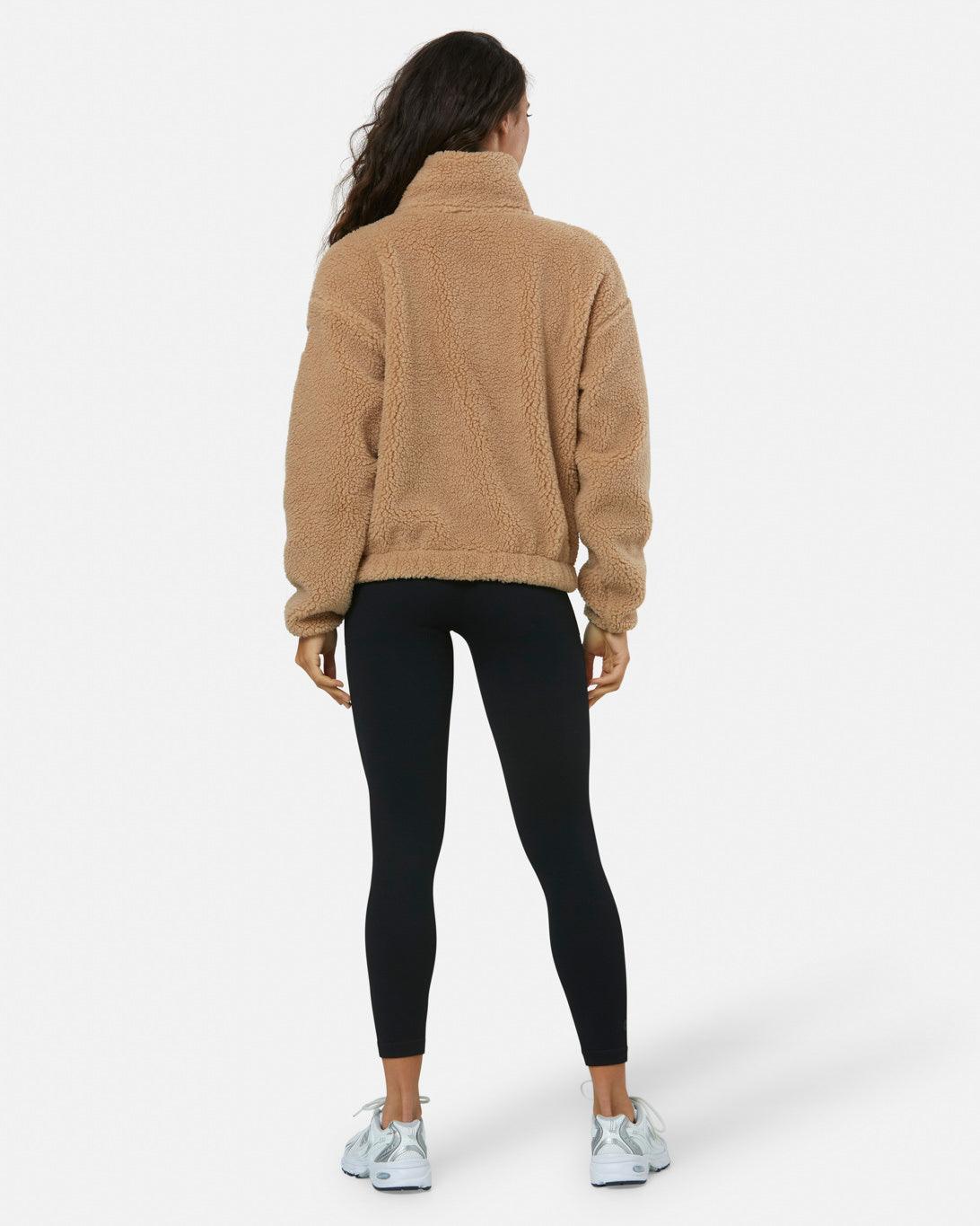 Gym + Coffee Industry Fleece High Collar Jacket W Sandstone