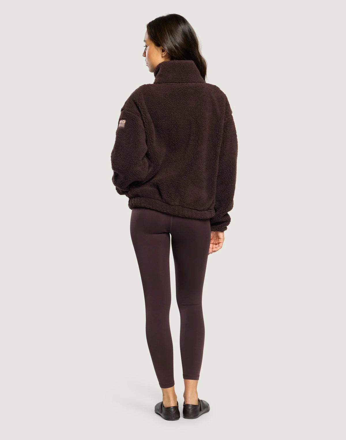 Gym + Coffee Women's Industry Fleece High Collar Jacket in Mocha Bean