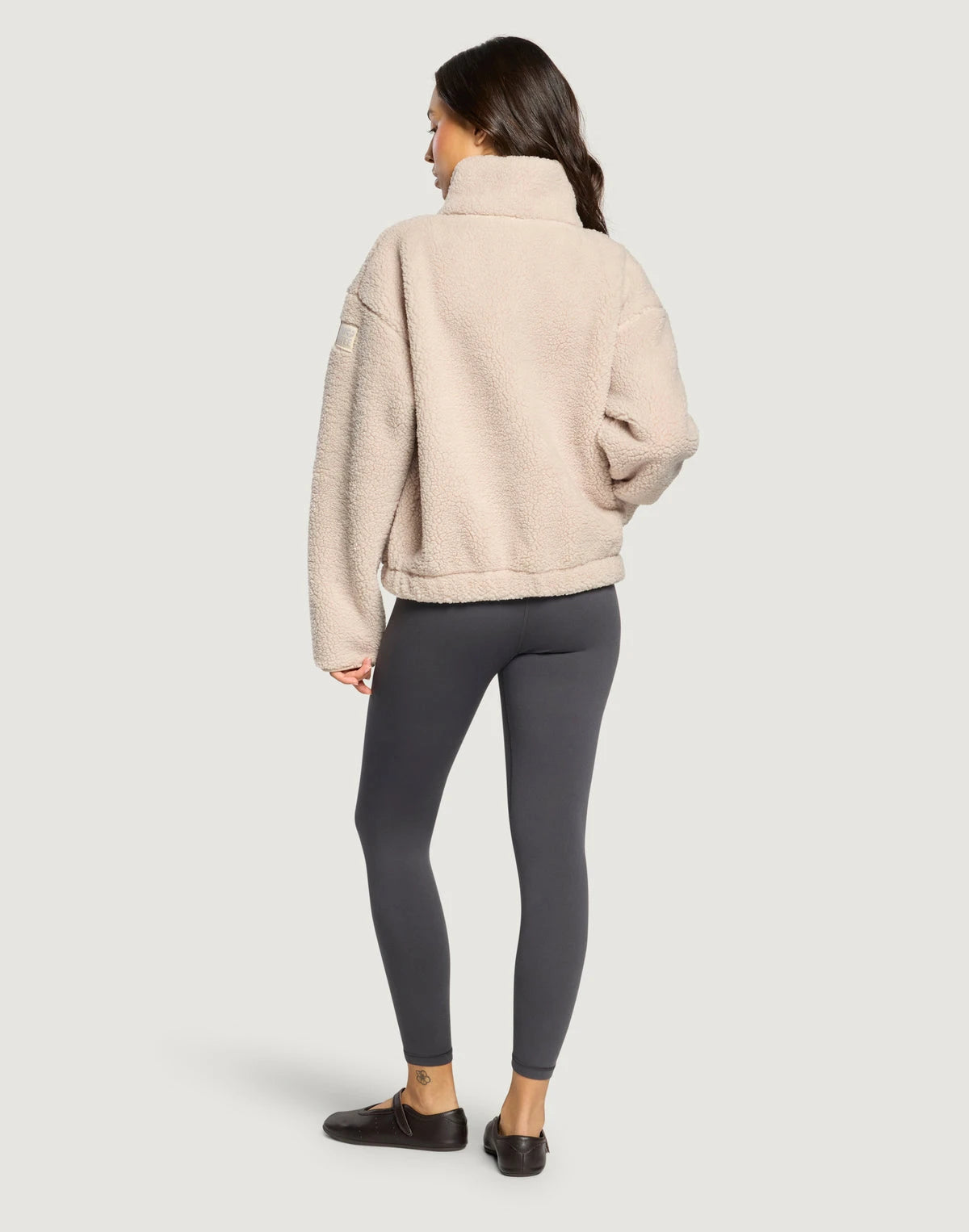 Gym + Coffee Women's Industry Fleece High Collar Jacket in Natural