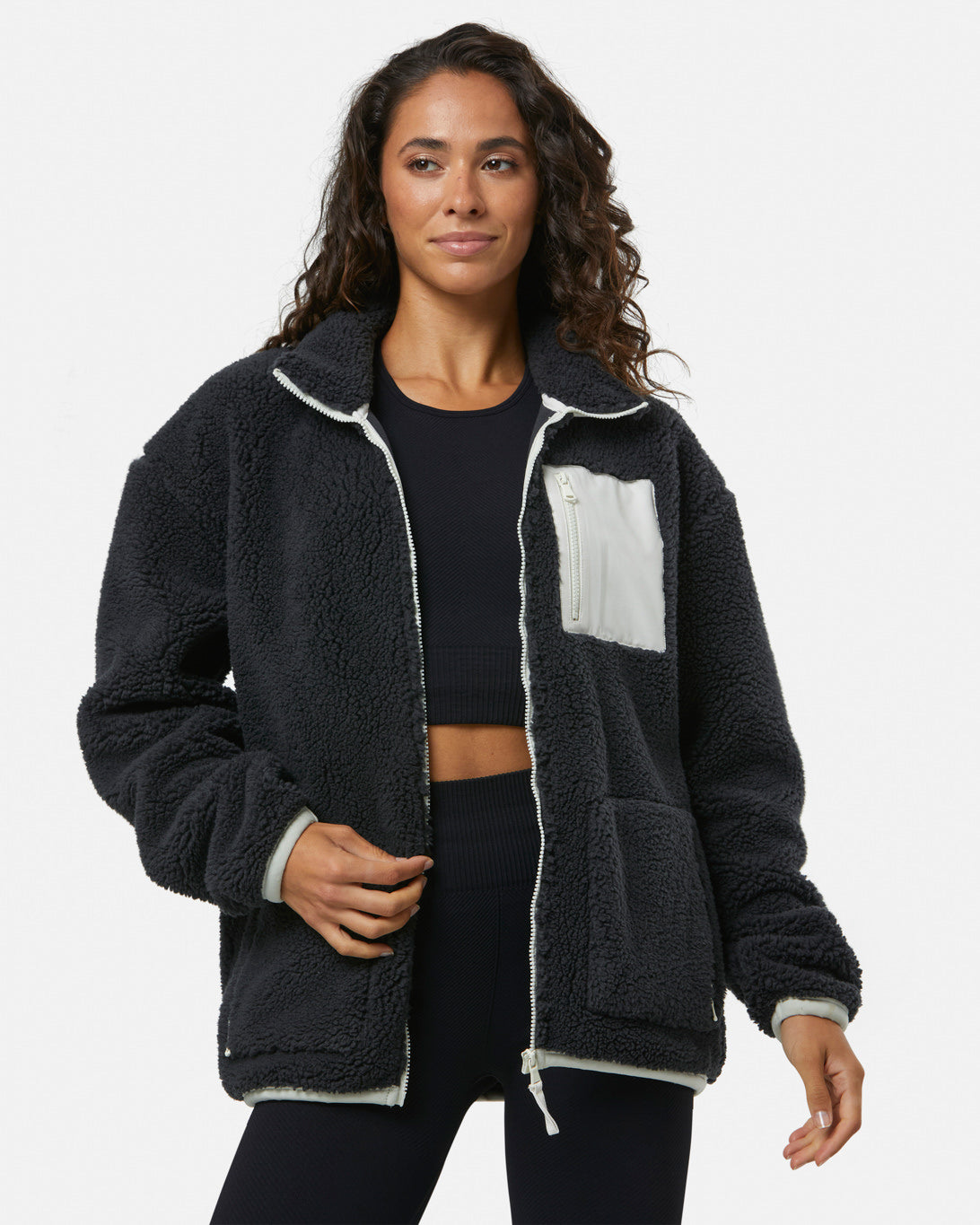 Gym + Coffee Industry Fleece Jacket W Midnight Grey