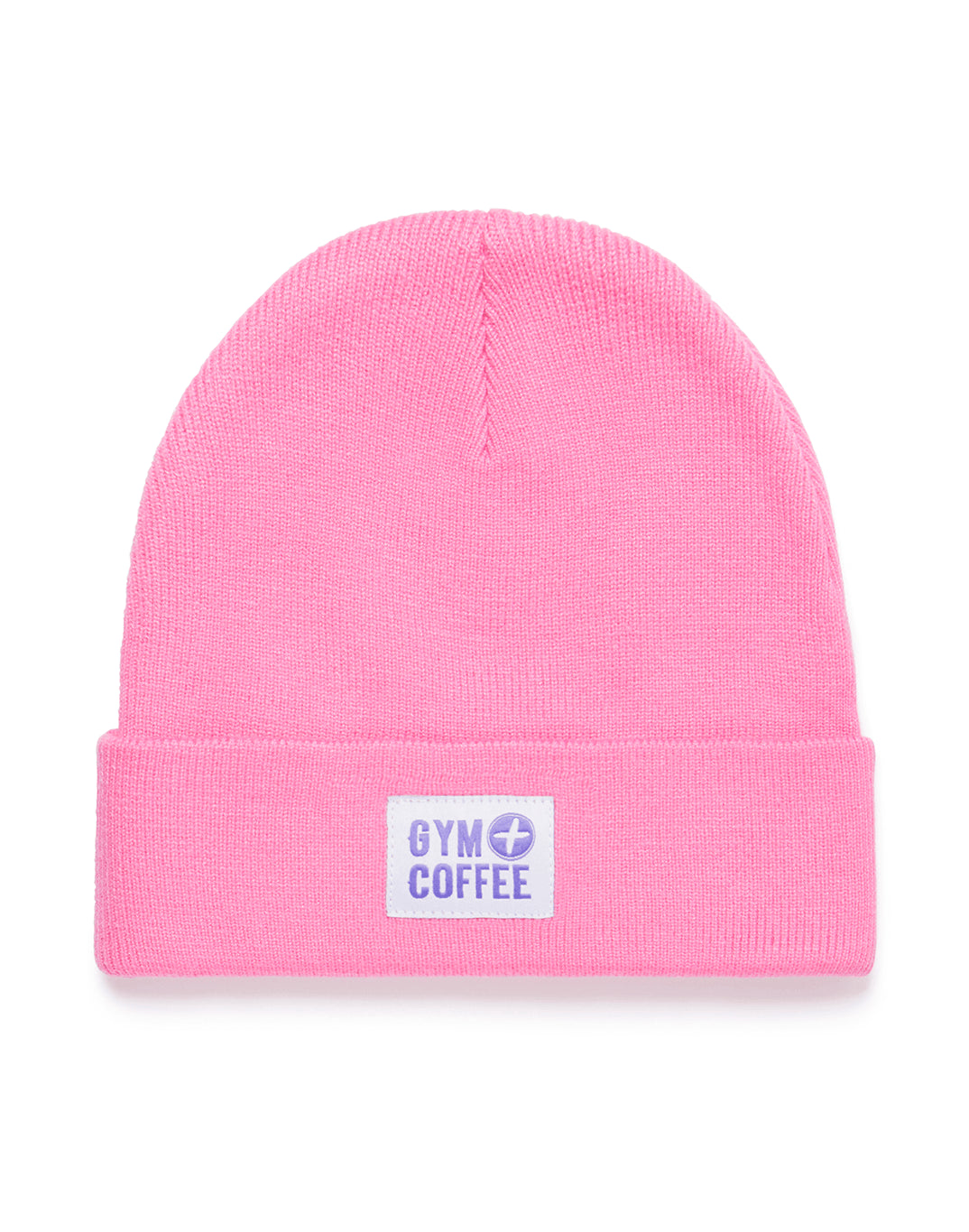 Gym + Coffee Knit Beanie Bright Pink