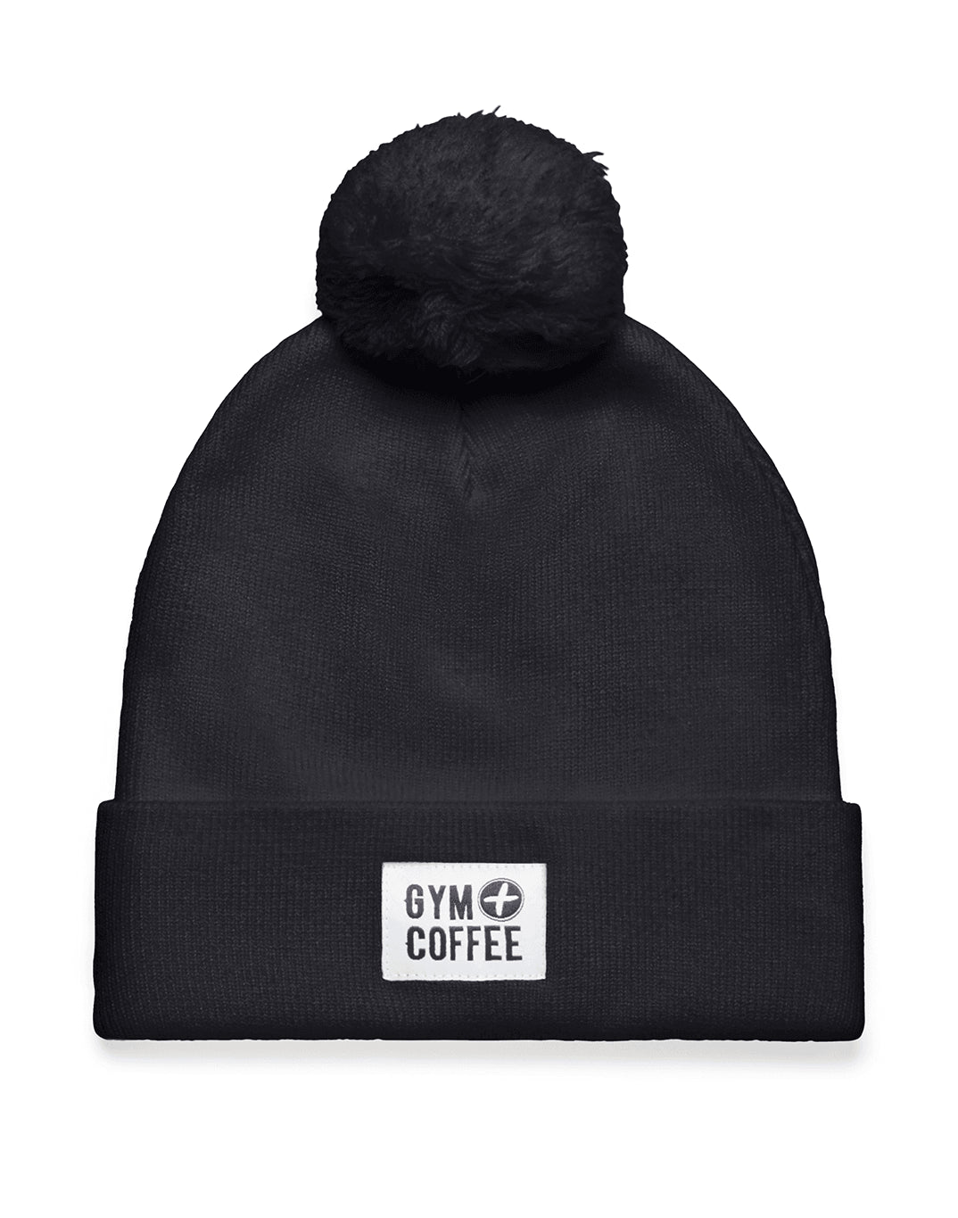 Gym + Coffee Knit Bobble Beanie Black
