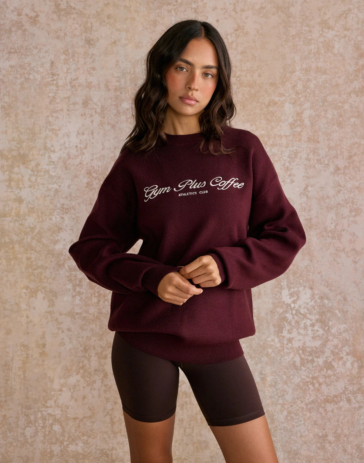 Gym + Coffee Knit Crew Women's in Fig